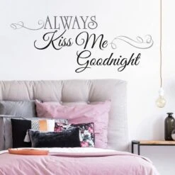 ALWAYS KISS ME GOODNIGHT Peel And Stick Wall Decal Black - ROOMMATES -Roommates Décor Outlet Store GUEST 0aeb1ea2 eb33 4dbd 95c9 0448e2c321ad