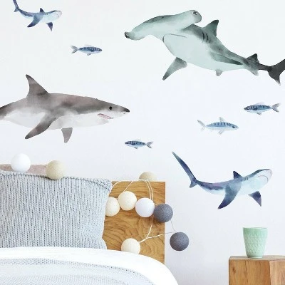 Sharks Peel And Stick Wall Decal - RoomMates 3 Sharks Peel And Stick Wall Decal - RoomMates - Image 3