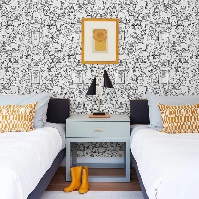 Star Wars Saga Line Sketches Peel And Stick Wallpaper Gray - RoomMates 3 Star Wars Saga Line Sketches Peel And Stick Wallpaper Gray - RoomMates - Image 3