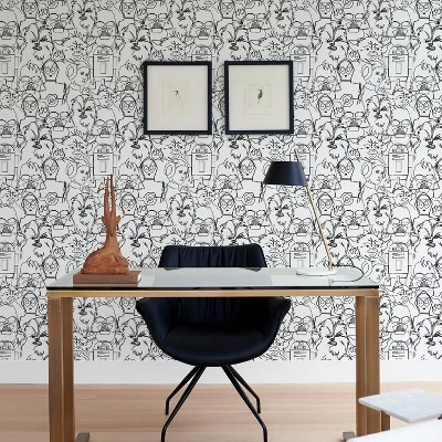 Star Wars Saga Line Sketches Peel And Stick Wallpaper Gray - RoomMates 5 Star Wars Saga Line Sketches Peel And Stick Wallpaper Gray - RoomMates - Image 5