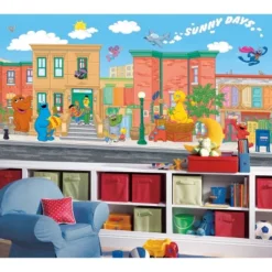 Roommates Décor Outlet Store 25 6'x10.5' Sesame Street Chair Rail Prepasted Mural Ultra Strippable - RoomMates
