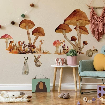 Mushroom Giant Peel And Stick Wall Decal - RoomMates 1 Mushroom Giant Peel And Stick Wall Decal - RoomMates
