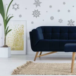 Glitter Snowflakes Peel And Stick Wall Decal Gray - RoomMates -Roommates Décor Outlet Store GUEST 464fabe9 2273 4e61 873e 40d7c2ae4a2a