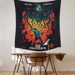 Stranger Things X Butcher Billy The Piggyback Tapestry Black/Red/Blue - RoomMates -Roommates Décor Outlet Store GUEST 611b2a5f 1658 4d48 8e7c 1ad858e617da