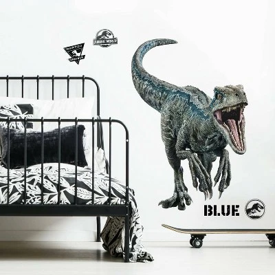Roommates Jurassic World 2 Blue Velociraptor Giant Wall Decal 1 Roommates Jurassic World 2 Blue Velociraptor Giant Wall Decal