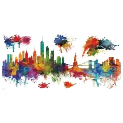 New York City Skyline Peel And Stick Giant Wall Decal - RoomMates -Roommates Décor Outlet Store GUEST 767562c8 ac95 494a 8f7c b58555ac1e38