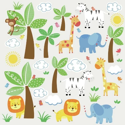 RoomMates Jungle Friends Peel And Stick Wall Decal 3 RoomMates Jungle Friends Peel And Stick Wall Decal - Image 3