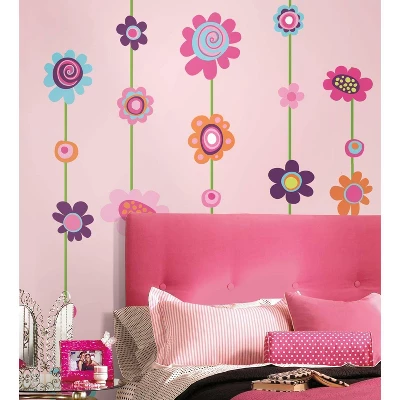Flower Striped Peel And Stick Giant Wall Decal - RoomMates 5 Flower Striped Peel And Stick Giant Wall Decal - RoomMates - Image 5