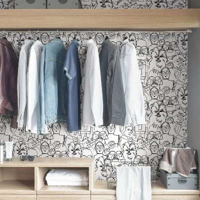 Star Wars Saga Line Sketches Peel And Stick Wallpaper Gray - RoomMates 4 Star Wars Saga Line Sketches Peel And Stick Wallpaper Gray - RoomMates - Image 4