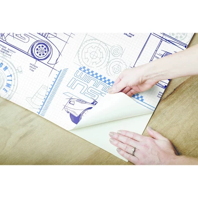 Disney Pixar Cars Schematic Peel And Stick Wallpaper Blue - RoomMates 3 Disney Pixar Cars Schematic Peel And Stick Wallpaper Blue - RoomMates - Image 3