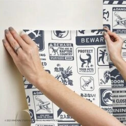 Jurassic World Dominion Signs Peel And Stick Wallpaper Tan/Blue - RoomMates -Roommates Décor Outlet Store GUEST 9bebc459 3c57 4555 b27b e4e156778ae1