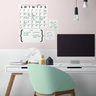 Dry Erase Calendar Peel And Stick Giant Wall Decal Set White/Black - RoomMates 2 Dry Erase Calendar Peel And Stick Giant Wall Decal Set White/Black - RoomMates - Image 2