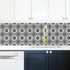 Ornate Tile Backsplash Peel And Stick Giant Wall Decal Black/White - RoomMates -Roommates Décor Outlet Store GUEST af03b87b fcda 4d20 9894 7ff354dcba67