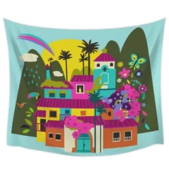 Encanto Casa Madrigal Tapestry Black/Pink/Blue - RoomMates