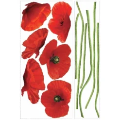 Poppies At Play Peel And Stick Giant Wall Decals Red - ROOMMATES -Roommates Décor Outlet Store GUEST c85502a0 ce37 4739 af05 ca6bb03527fe