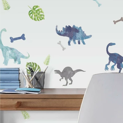 RoomMates Watercolor Dinosaur Peel And Stick Wall Decal 1 RoomMates Watercolor Dinosaur Peel And Stick Wall Decal