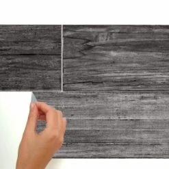 RoomMates Distressed Barn Wood Plank Peel And Stick Wallpaper Black -Roommates Décor Outlet Store GUEST f9a0250e e38b 4043 9d00 8d4abdb0b056